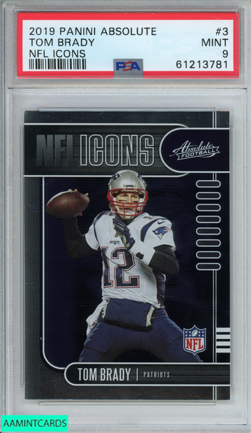 2019 PANINI ABSOLUTE NFL ICONS TOM BRADY #3 NEW ENGLAND PATRIOTS PSA 9 MINT 61213781