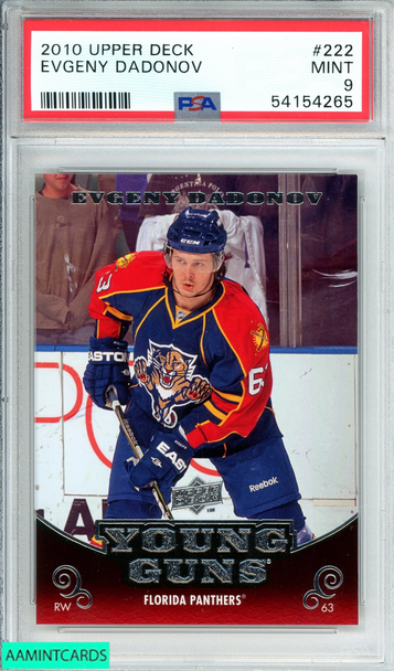 2010 UPPER DECK EVGENY DADONOV #222 FLORIDA PANTHERS ROOKIE RC PSA 9 MINT 54154265 2010 UPPER DECK EVGENY DADONOV #222 FLORIDA PANTHERS ROOKIE RC PSA 9 MINT 54154265