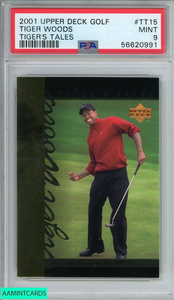 2001 UPPER DECK TIGERS TALES TIGER WOODS #TT15 ROOKIE RC PSA 9 MINT 56620991 2001 UPPER DECK TIGERS TALES TIGER WOODS #TT15 ROOKIE RC PSA 9 MINT 56620991