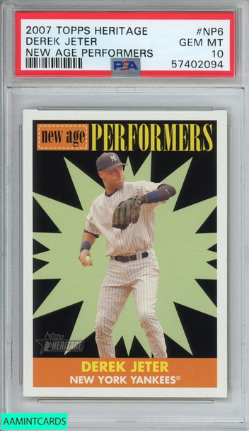 2007 TOPPS HERITAGE NEW AGE PERFORMERS DEREK JETER #NP6 YANKEES PSA 10 GEM MT 57402094 2007 TOPPS HERITAGE NEW AGE PERFORMERS DEREK JETER #NP6 YANKEES PSA 10 GEM MT 57402094