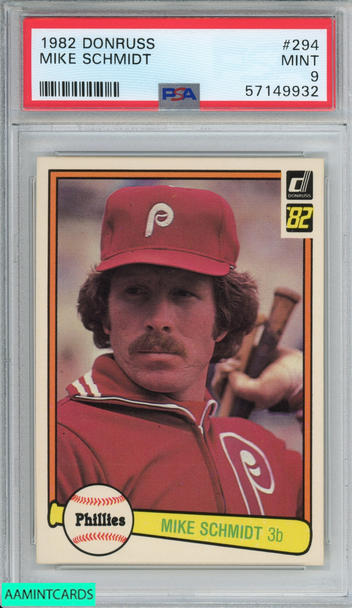 1982 DONRUSS MIKE SCHMIDT #294 PHILADELPHIA PHILLIES HOF PSA 9 MINT 57149932