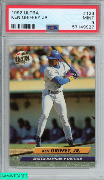 1992 ULTRA KEN GRIFFEY JR #123 SEATTLE MARINERS HOF PSA 9 MINT 57149927 1992 ULTRA KEN GRIFFEY JR #123 SEATTLE MARINERS HOF PSA 9 MINT 57149927