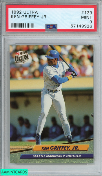 1992 ULTRA KEN GRIFFEY JR #123 SEATTLE MARINERS HOF PSA 9 MINT 57149926 1992 ULTRA KEN GRIFFEY JR #123 SEATTLE MARINERS HOF PSA 9 MINT 57149926