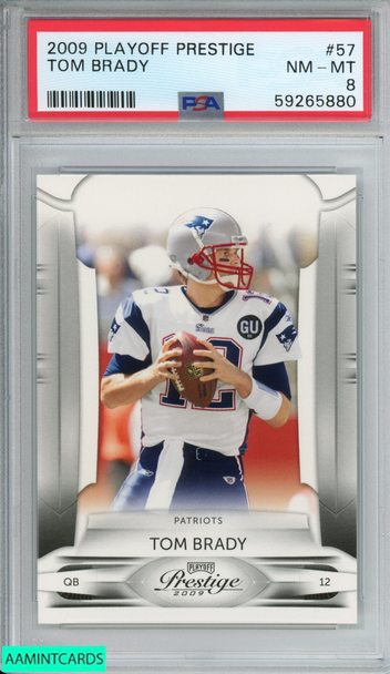 2009 PLAYOFF PRESTIGE TOM BRADY #57 NEW ENGLAND PATRIOTS PSA 8 NM-MT 59265880