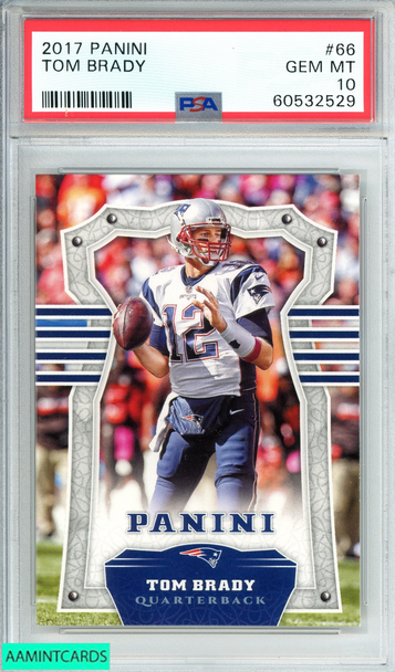 2017 PANINI TOM BRADY #66 NEW ENGLAND PATRIOTS PSA 10 GEM MT 60532529 2017 PANINI TOM BRADY #66 NEW ENGLAND PATRIOTS PSA 10 GEM MT 60532529