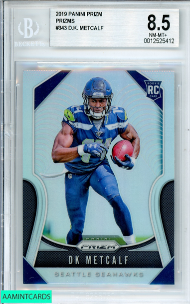 2019 PANINI PRIZM D. K. METCALF #343 SILVER PRIZM ROOKIE RC BGS 8.5 NM MT+ 0012525412