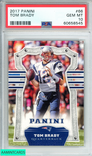 2017 PANINI TOM BRADY #66 NEW ENGLAND PATRIOTS PSA 10 GEM MT 60658545 2017 PANINI TOM BRADY #66 NEW ENGLAND PATRIOTS PSA 10 GEM MT 60658545