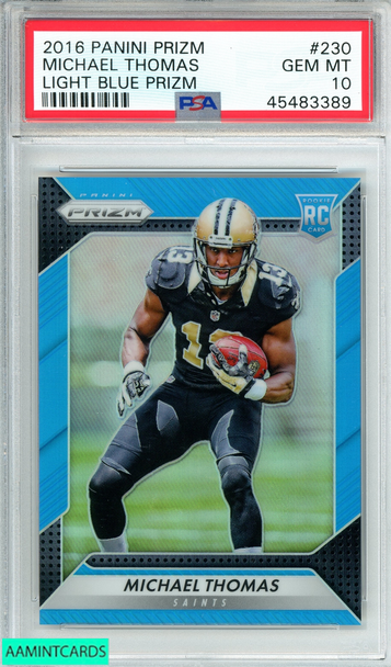 2016 PANINI PRIZM MICHAEL THOMAS#230 LIGHT BLUE PRIZM 81 OF 199 RC PSA 10 GEM MT 45483389 2016 PANINI PRIZM MICHAEL THOMAS#230 LIGHT BLUE PRIZM 81 OF 199 RC PSA 10 GEM MT 45483389