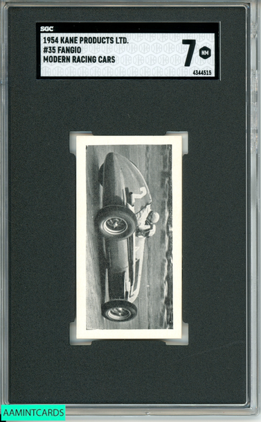 1954 KANE PRODUCTS LTD FANGIO #35 MODERN RACING CARS ROOKIE RC SGC 7 NM 4344515 1954 KANE PRODUCTS LTD FANGIO #35 MODERN RACING CARS ROOKIE RC SGC 7 NM 4344515