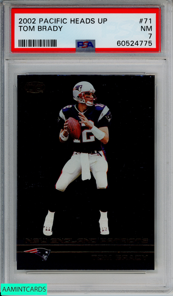 2002 PACIFIC HEADS UP TOM BRADY #71 NEW ENGLAND PATRIOTS PSA 7 NM 60524775 2002 PACIFIC HEADS UP TOM BRADY #71 NEW ENGLAND PATRIOTS PSA 7 NM 60524775