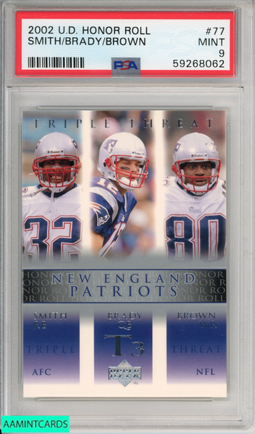 2002 UD HONOR ROLL SMITH TOM BRADY BROWN #77 NEW ENGLAND PATRIOTS PSA 9 MINT 59268062