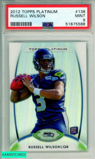 2012 TOPPS PLATINUM RUSSELL WILSON #138 ROOKIE SEATTLE SEAHAWKS RC PSA 9 MINT 51875588 2012 TOPPS PLATINUM RUSSELL WILSON #138 ROOKIE SEATTLE SEAHAWKS RC PSA 9 MINT 51875588