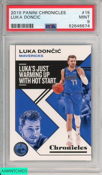 2019 PANINI CHRONICLES LUKA DONCIC #15 DALLAS MAVERICKS PSA 9 MINT 52646674