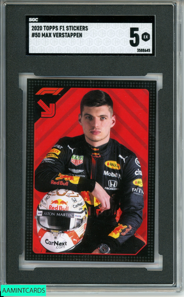 2020 TOPPS F1 STICKERS MAX VERSTAPPEN #50 ASTON MARTIN RED BULL SGC 5 EX 3588645