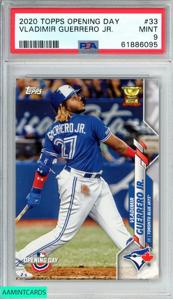 2020 TOPPS OPENING DAY VLADIMIR GUERRERO JR #33 TORONTO BLUE JAYS PSA 9 MINT 61886095 2020 TOPPS OPENING DAY VLADIMIR GUERRERO JR #33 TORONTO BLUE JAYS PSA 9 MINT 61886095