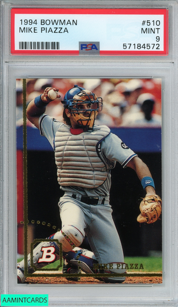 1994 BOWMAN MIKE PIAZZA #510 LOS ANGELES DODGERS HOF PSA 9 MINT 57184572 1994 BOWMAN MIKE PIAZZA #510 LOS ANGELES DODGERS HOF PSA 9 MINT 57184572