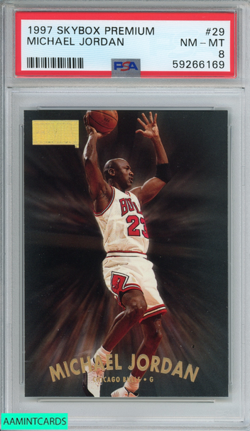 1997 SKYBOX PREMIUM MICHAEL JORDAN #29 CHICAGO BULLS HOF PSA 8 NM-MT 59266169 1997 SKYBOX PREMIUM MICHAEL JORDAN #29 CHICAGO BULLS HOF PSA 8 NM-MT 59266169