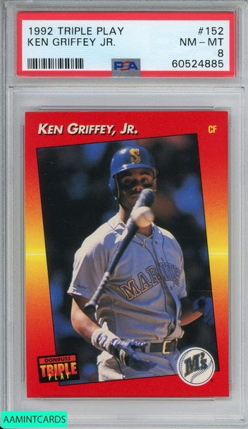 1992 DONRUSS TRIPLE PLAY KEN GRIFFEY JR #152 SEATTLE MARINERS HOF PSA 8 NM-MT 60524885