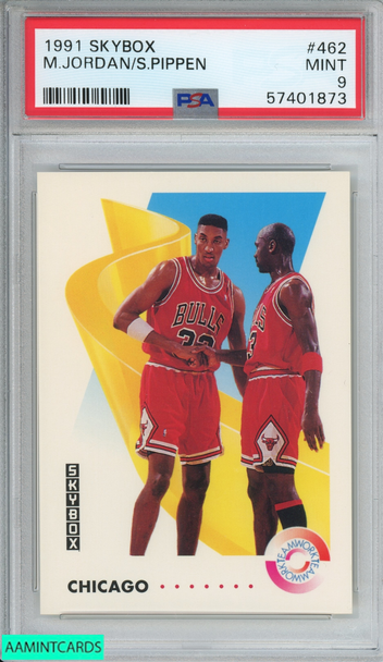 1991 SKYBOX JORDAN PIPPEN #462 CHICAGO BULLS HOF PSA 9 MINT 57401873 1991 SKYBOX JORDAN PIPPEN #462 CHICAGO BULLS HOF PSA 9 MINT 57401873