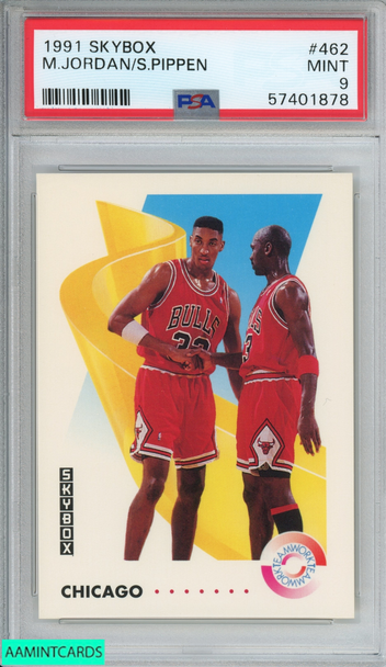 1991 SKYBOX MICHAEL JORDAN SCOTTIE PIPPEN #462 CHICAGO BULLS HOF PSA 9 MINT 57401878 1991 SKYBOX MICHAEL JORDAN SCOTTIE PIPPEN #462 CHICAGO BULLS HOF PSA 9 MINT 57401878