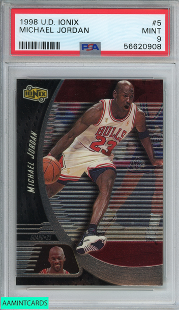 1998 UPPER DECK IONIX MICHAEL JORDAN #5 CHICAGO BULLS HOF PSA 9 MINT 56620908 1998 UPPER DECK IONIX MICHAEL JORDAN #5 CHICAGO BULLS HOF PSA 9 MINT 56620908