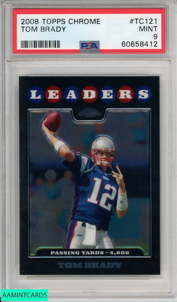 2008 TOPPS CHROME TOM BRADY #TC121 NEW ENGLAND PATRIOTS PSA 9 MINT 60658412 2008 TOPPS CHROME TOM BRADY #TC121 NEW ENGLAND PATRIOTS PSA 9 MINT 60658412