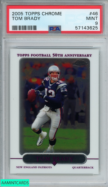 2005 TOPPS CHROME TOM BRADY #46 NEW ENGLAND PATRIOTS PSA 9 MINT 57143625 2005 TOPPS CHROME TOM BRADY #46 NEW ENGLAND PATRIOTS PSA 9 MINT 57143625