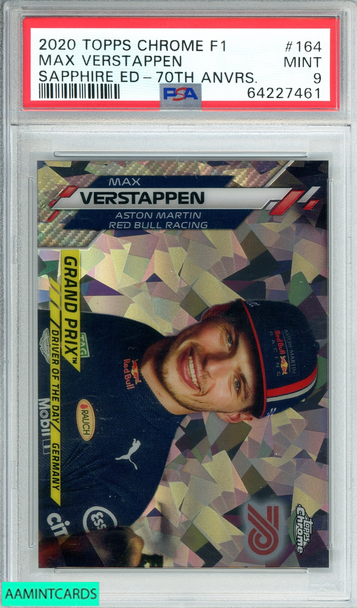 2020 TOPPS CHROME F1 MAX VERSTAPPEN#164 SAPPHIRE ED-70TH ANVRS 27 OF 70 PSA 9 64227461 2020 TOPPS CHROME F1 MAX VERSTAPPEN#164 SAPPHIRE ED-70TH ANVRS 27 OF 70 PSA 9 64227461