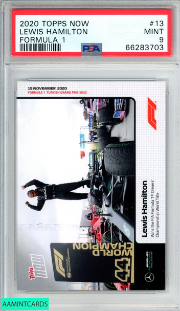2020 TOPPS NOW FORMULA 1 LEWIS HAMILTON #13 ROOKIE RC PSA 9 MINT 66283703 2020 TOPPS NOW FORMULA 1 LEWIS HAMILTON #13 ROOKIE RC PSA 9 MINT 66283703