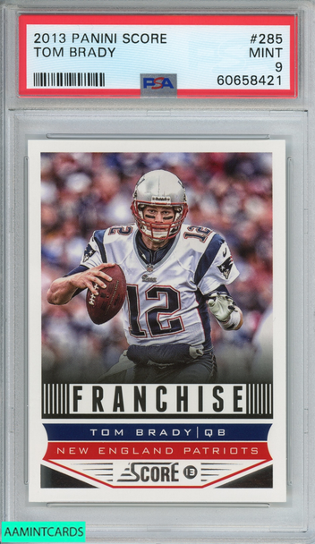 2013 PANINI SCORE TOM BRADY #285 NEW ENGLAND PATRIOTS PSA 9 MINT 60658421 2013 PANINI SCORE TOM BRADY #285 NEW ENGLAND PATRIOTS PSA 9 MINT 60658421