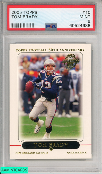 2005 TOPPS TOM BRADY #10 NEW ENGLAND PATRIOTS PSA 9 MINT 60524688 2005 TOPPS TOM BRADY #10 NEW ENGLAND PATRIOTS PSA 9 MINT 60524688