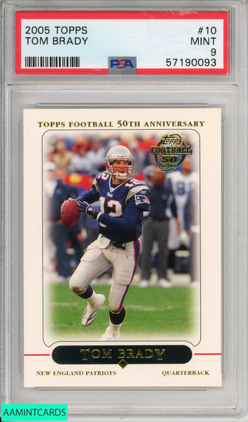 2005 TOPPS TOM BRADY #10 NEW ENGLAND PATRIOTS PSA 9 MINT 57190093 2005 TOPPS TOM BRADY #10 NEW ENGLAND PATRIOTS PSA 9 MINT 57190093
