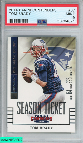 2014 PANINI CONTENDERS TOM BRADY #67 NEW ENGLAND PATRIOTS PSA 9 MINT 58704871