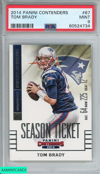 2014 PANINI CONTENDERS TOM BRADY #67 NEW ENGLAND PATRIOTS PSA 9 MINT 60524734