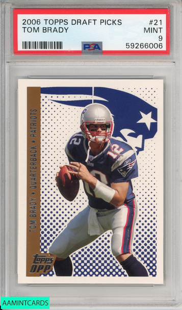 2006 TOPPS DRAFT PICKS PROSPECTS TOM BRADY #21 NEW ENGLAND PATRIOTS PSA 9 MINT 59266006 2006 TOPPS DRAFT PICKS PROSPECTS TOM BRADY #21 NEW ENGLAND PATRIOTS PSA 9 MINT 59266006