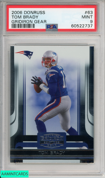 2006 DONRUSS TOM BRADY #63 GRIDIRON GEAR NEW ENGLAND PATRIOTS PSA 9 MINT 60522737 2006 DONRUSS TOM BRADY #63 GRIDIRON GEAR NEW ENGLAND PATRIOTS PSA 9 MINT 60522737