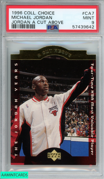 1996 COLLECTORS CHOICE MICHAEL JORDAN #CA7 JORDAN A CUT ABOVE PSA 9 MINT 57439642 1996 COLLECTORS CHOICE MICHAEL JORDAN #CA7 JORDAN A CUT ABOVE PSA 9 MINT 57439642