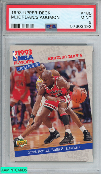 1993 UPPER DECK MICHAEL JORDAN STACEY AUGMON #180 HOF PSA 9 MINT 57603493