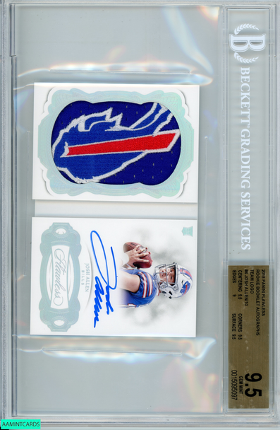 2018 PANINI FLAWLESS JOSH ALLEN #4 ROOKIE PATCH AUTO RPA LOGO 9 OF 10 BGS 9.5 0015095097 2018 PANINI FLAWLESS JOSH ALLEN #4 ROOKIE PATCH AUTO RPA LOGO 9 OF 10 BGS 9.5 0015095097