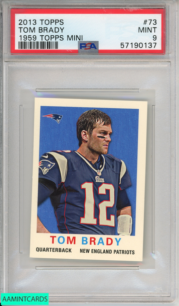 2013 TOPPS TOM BRADY #73 1959 TOPPS MINI NEW ENGLAND PATRIOTS PSA 9 57190137 2013 TOPPS TOM BRADY #73 1959 TOPPS MINI NEW ENGLAND PATRIOTS PSA 9 57190137