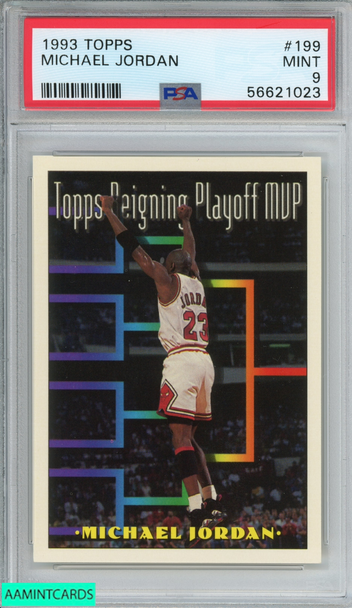 1993 TOPPS MICHAEL JORDAN #199 CHICAGO BULLS HOF PSA 9 MINT 56621023 1993 TOPPS MICHAEL JORDAN #199 CHICAGO BULLS HOF PSA 9 MINT 56621023