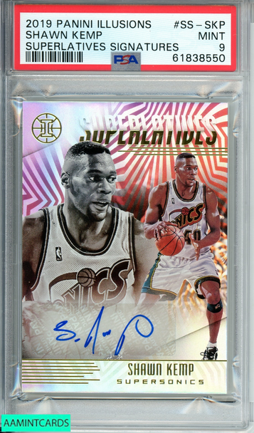 2019 PANINI ILLUSIONS SHAWN KEMP #SS-SKP SUPERLATIVES SIGNATURES PSA 9 MINT 61838550