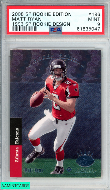 2008 SP ROOKIE EDITION MATT RYAN #196 1993 RC ATLANTA FALCONS PSA 9 MINT 61835047