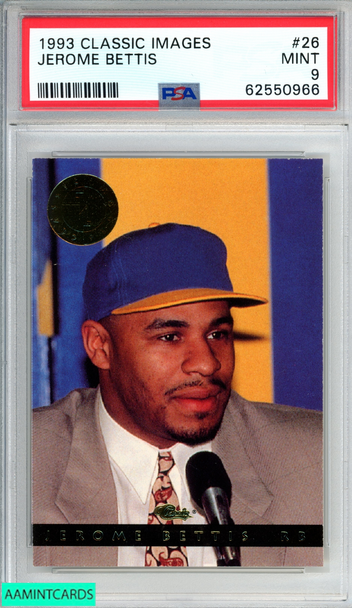 1993 CLASSIC IMAGES JEROME BETTIS #26 ROOKIE RC ST LOUIS RAMS HOF PSA 9 MINT 62550966