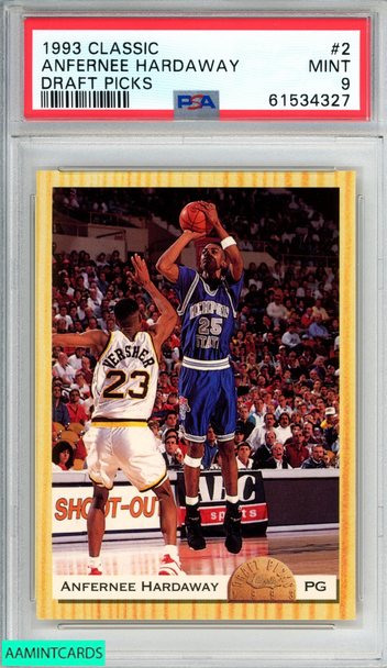 1993 CLASSIC DRAFT PICKS ANFERNEE HARDAWAY #2 ROOKIE RC PSA 9 MINT 61534327 1993 CLASSIC DRAFT PICKS ANFERNEE HARDAWAY #2 ROOKIE RC PSA 9 MINT 61534327