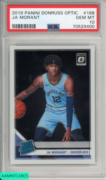 2019 PANINI DONRUSS OPTIC JA MORANT #168 ROOKIE GRIZZLIES RC PSA 10 GEM MT 70529400