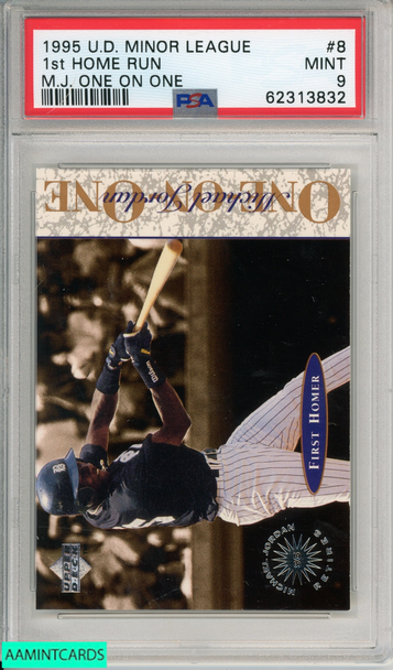 1995 UPPER DECK MINOR LEAGUE 1ST HOME RUN #8 MJ ONE ON ONE BARONS HOF PSA 9 MINT 62313832