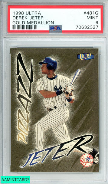 1998 ULTRA DEREK JETER #481 GOLD MEDALLION NEW YORK YANKEES  PSA 9 MINT 70632327 1998 ULTRA DEREK JETER #481 GOLD MEDALLION NEW YORK YANKEES  PSA 9 MINT 70632327