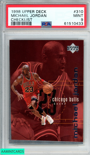 1998 UPPER DECK MICHAEL JORDAN #310 CHECKLIST CHICAGO BULLS HOF PSA 9 MINT 61510433