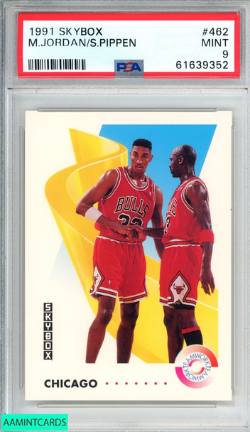 1991 SKYBOX MICHAEL JORDAN SCOTTIE PIPPEN #462 CHICAGO BULLS HOF PSA 9 MINT 61639352 1991 SKYBOX MICHAEL JORDAN SCOTTIE PIPPEN #462 CHICAGO BULLS HOF PSA 9 MINT 61639352